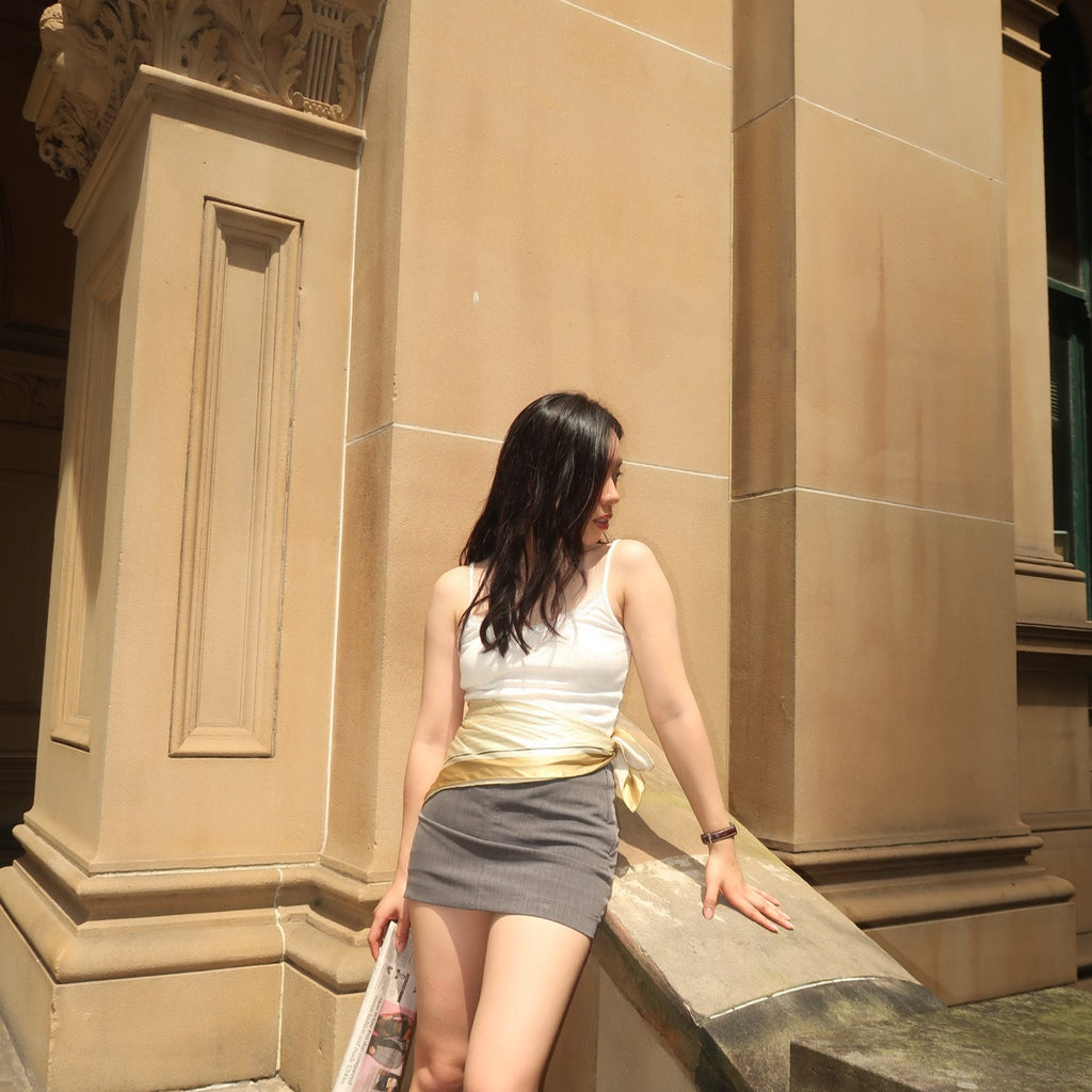 Timeless Beige Square Silk Scarf