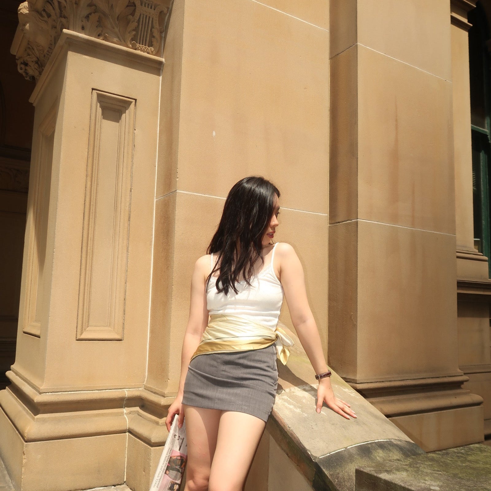 Timeless Beige Square Silk Scarf