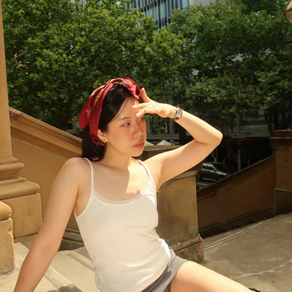 Black Cherry Square Silk Scarf