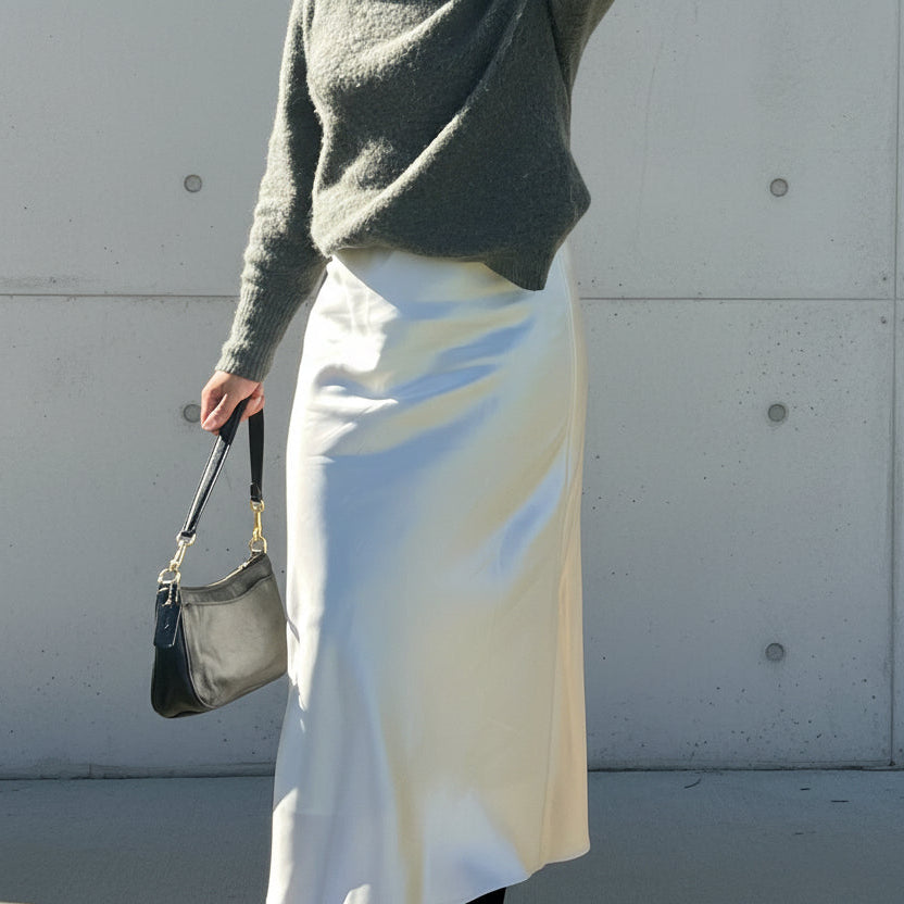 The Classic Midi Silk Skirt
