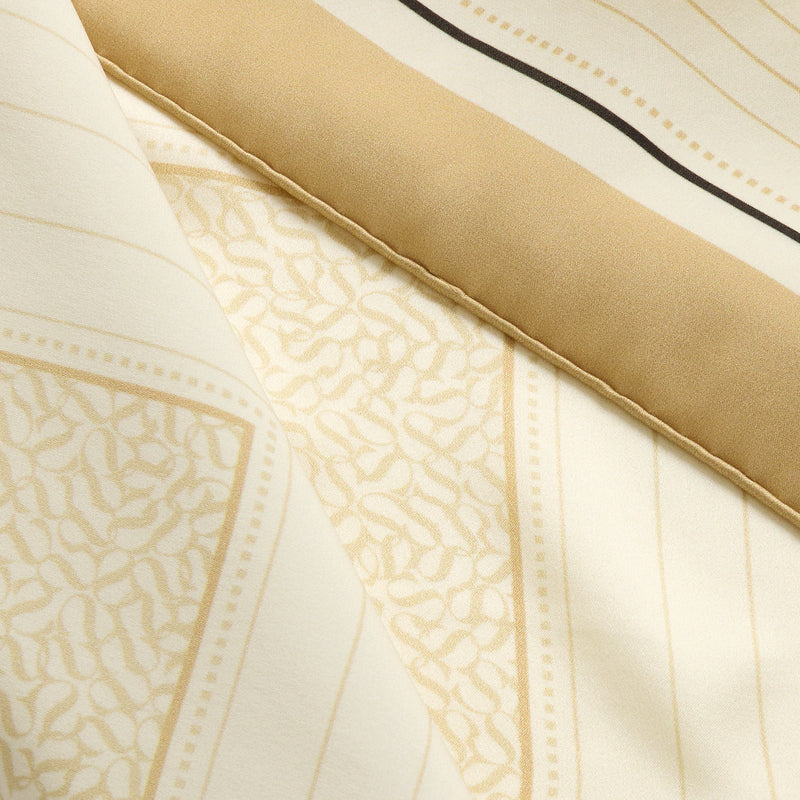 Timeless Beige Square Silk Scarf
