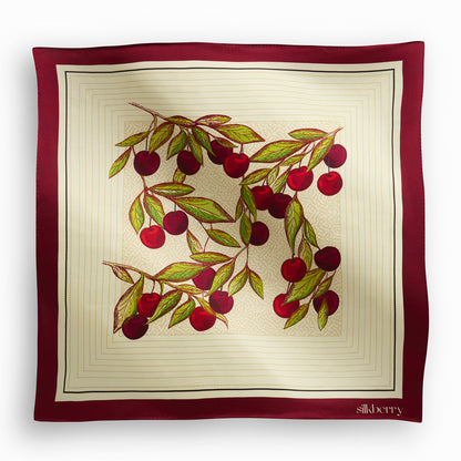 Black Cherry Square Silk Scarf